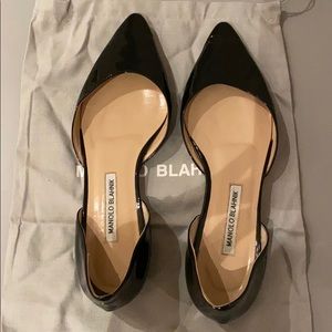 Manolo Blahnik patent leather d’orsay flats, 40